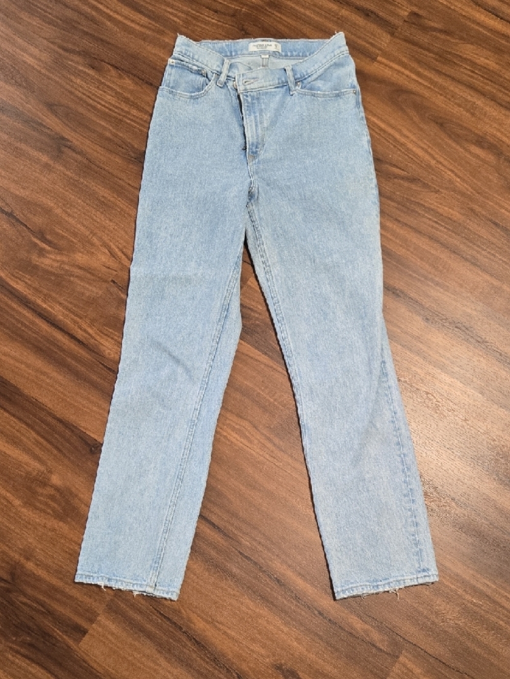 Abercrombie & Fitch The 90s Straight Ultra High Rise Curve Love Sz 27 Light Wash - Picture 2 of 10